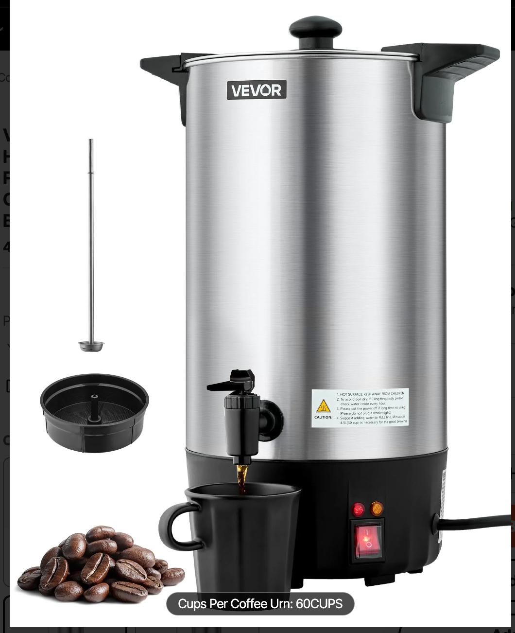 Commercial Coffee Urn for 60 Cups