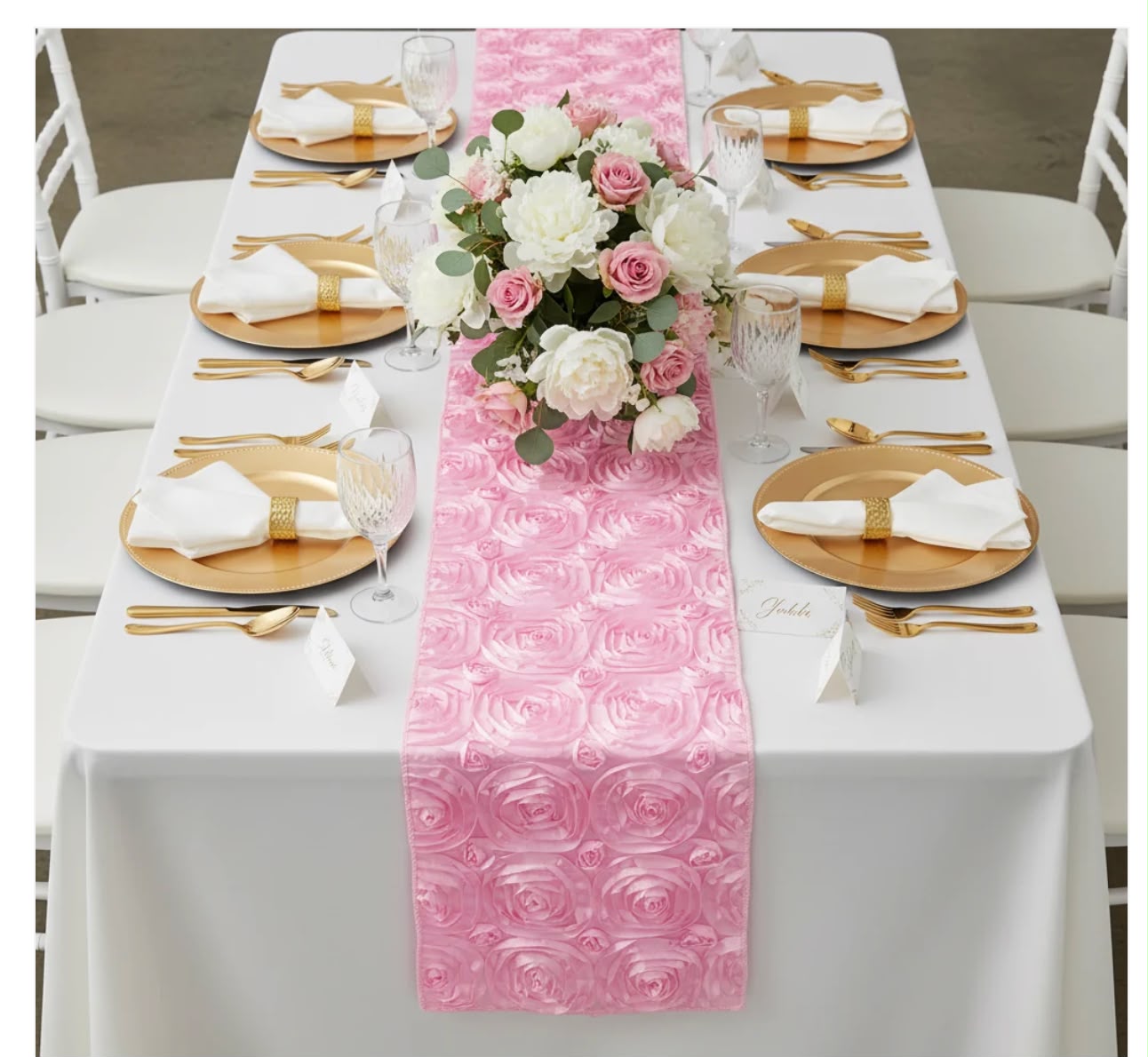 Rosette Satin Table Runner