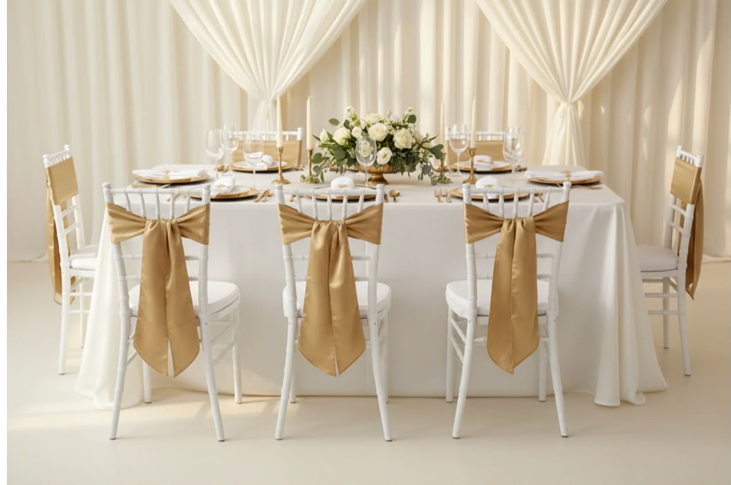 Satin Gold Antique Chair Sash