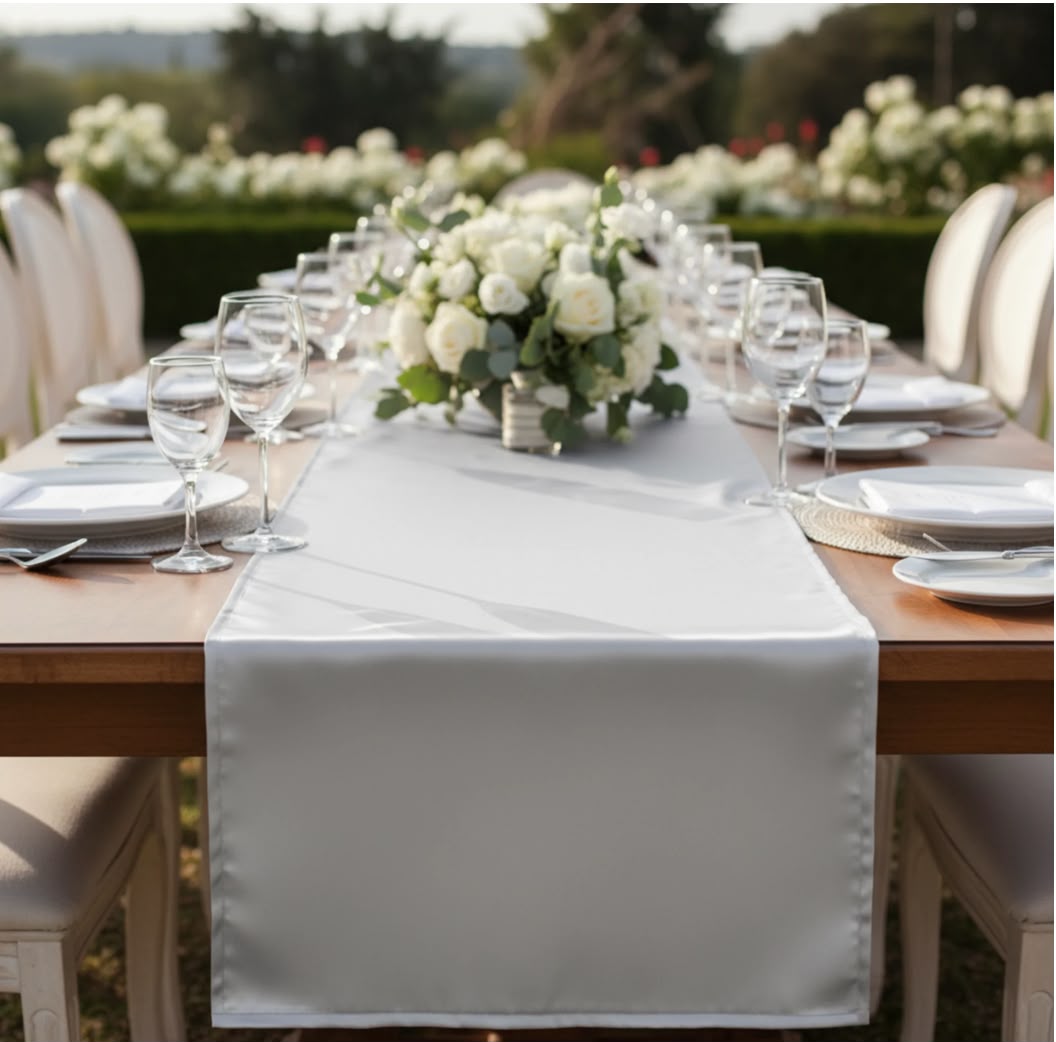 Satin Silver Table Runner